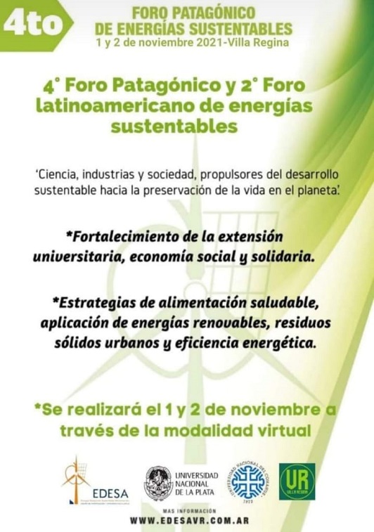 Foro Patagónico de Energías Sustentables 1 y 2 de noviembre